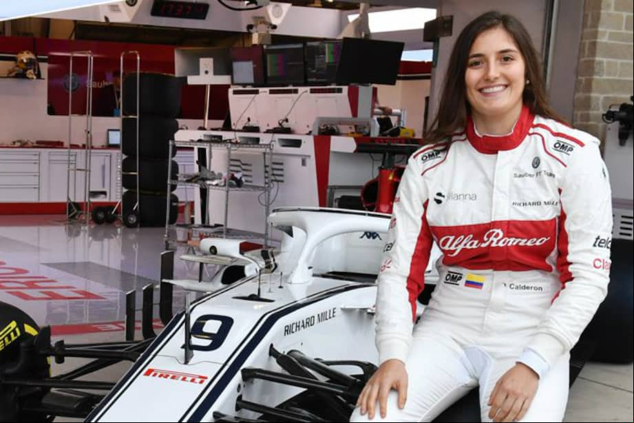 La bogotana Tatiana Calderón fue piloto de pruebas de la escudería Sauber en 2018.