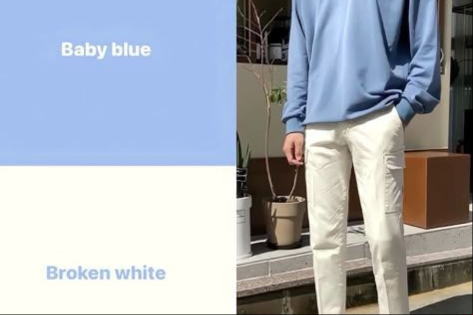 Lleva una camisa azul cielo y combínala con pantalones color crema, para crear un contraste perfecto y ligero.