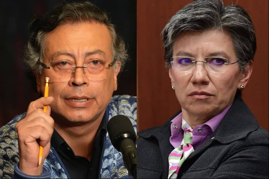 El presidente Gustavo Petro y la exalcaldesa de Bogotá, Claudia López.