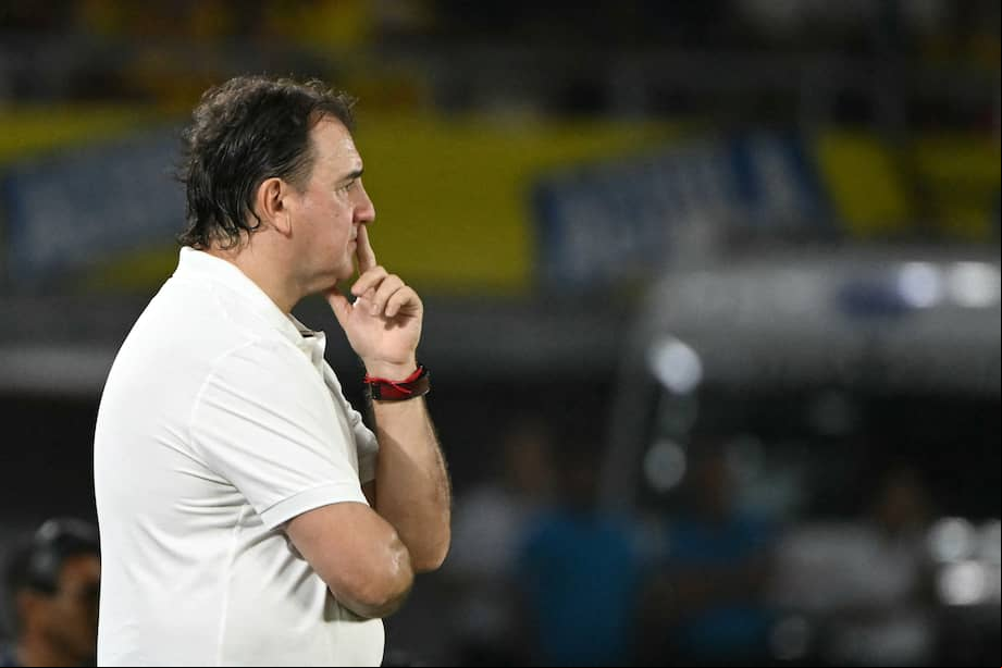 Néstor Lorenzo, en el partido más reciente de Colombia en Barranquilla.