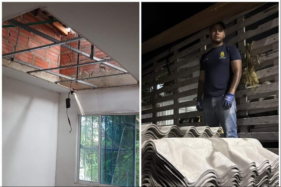 La alcaldía entregó tejas en las viviendas afectadas.