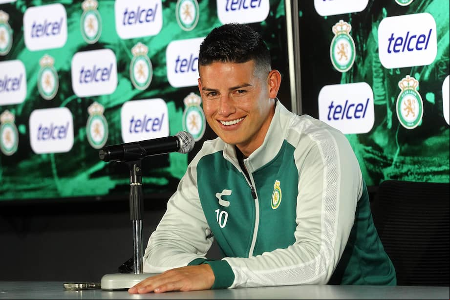 James Rodríguez, en su presentación en el León de México.
