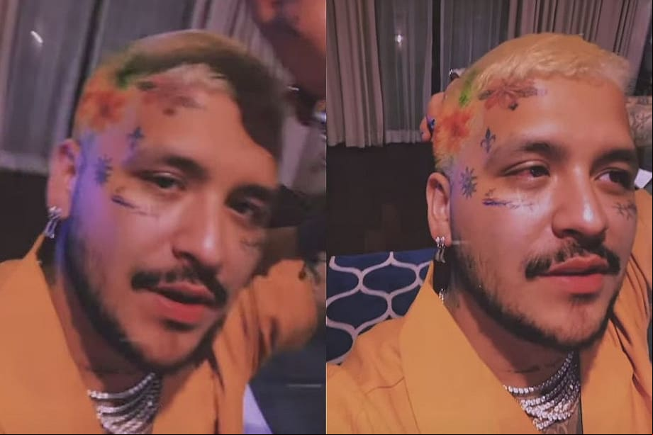 Christian Nodal y su dramático cambio de look.